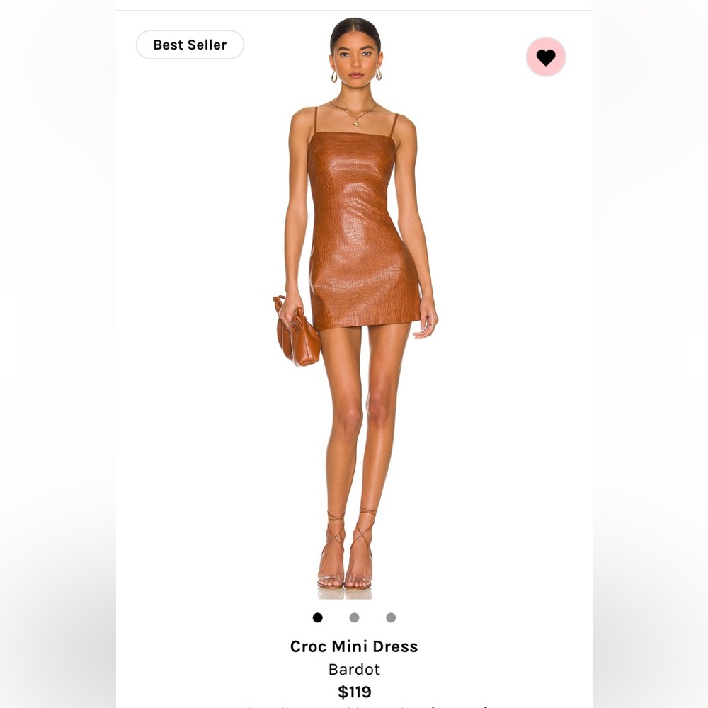 Bardot Croc Mini Dress - XS - Brown